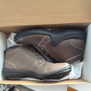 Clarks Brown Leather Ankle Boots